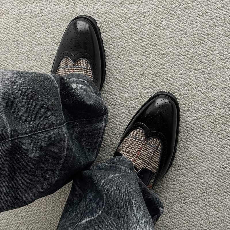 أحذية رجالية من التويد بنقشة م - مراجعة Men'S Shoes Smart وسعره