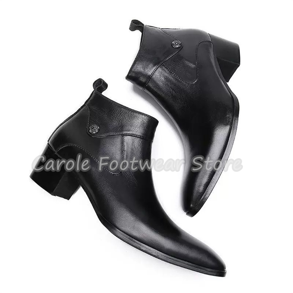 أحذية كاحل رجالية من الجلد الط - مراجعة Men'S Shoes Increase Height وسعره